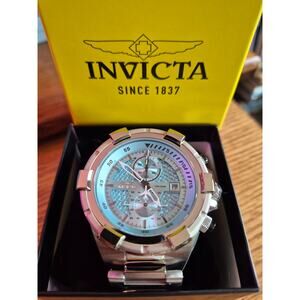 Invicta Aviator Falcon Men's Watch 50.5mm Stainless Steel Silver Blue